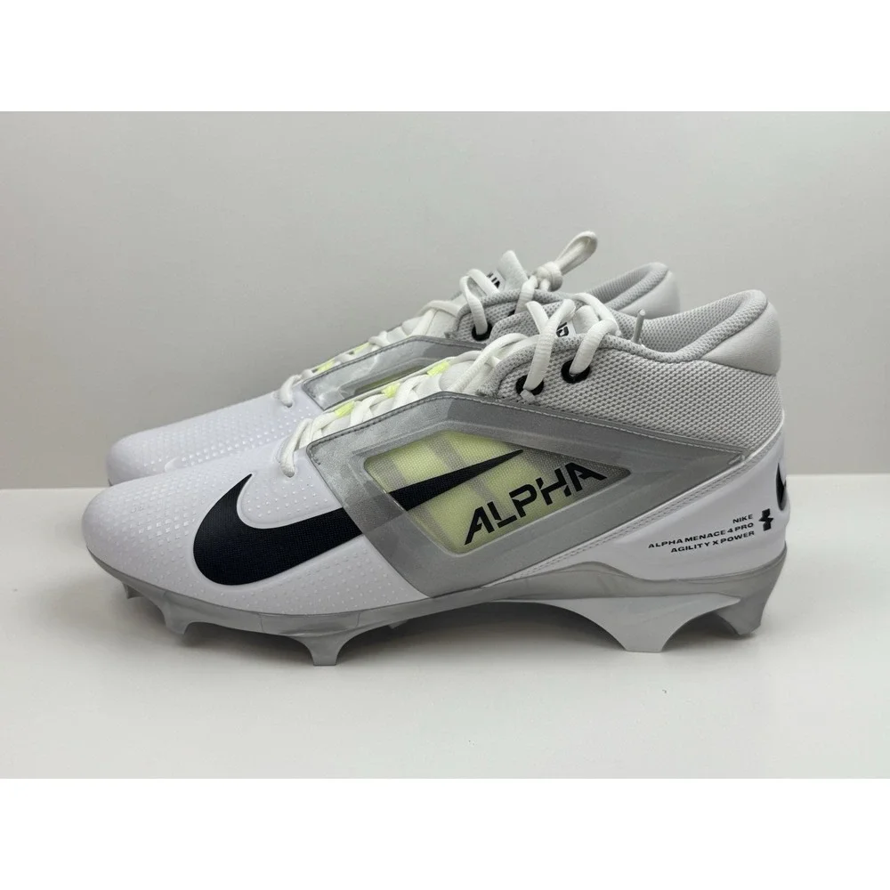 Nike‎ Alpha Menace 4 Pro Men's 12 Football Cleats White/Photon Dust FD7037-100